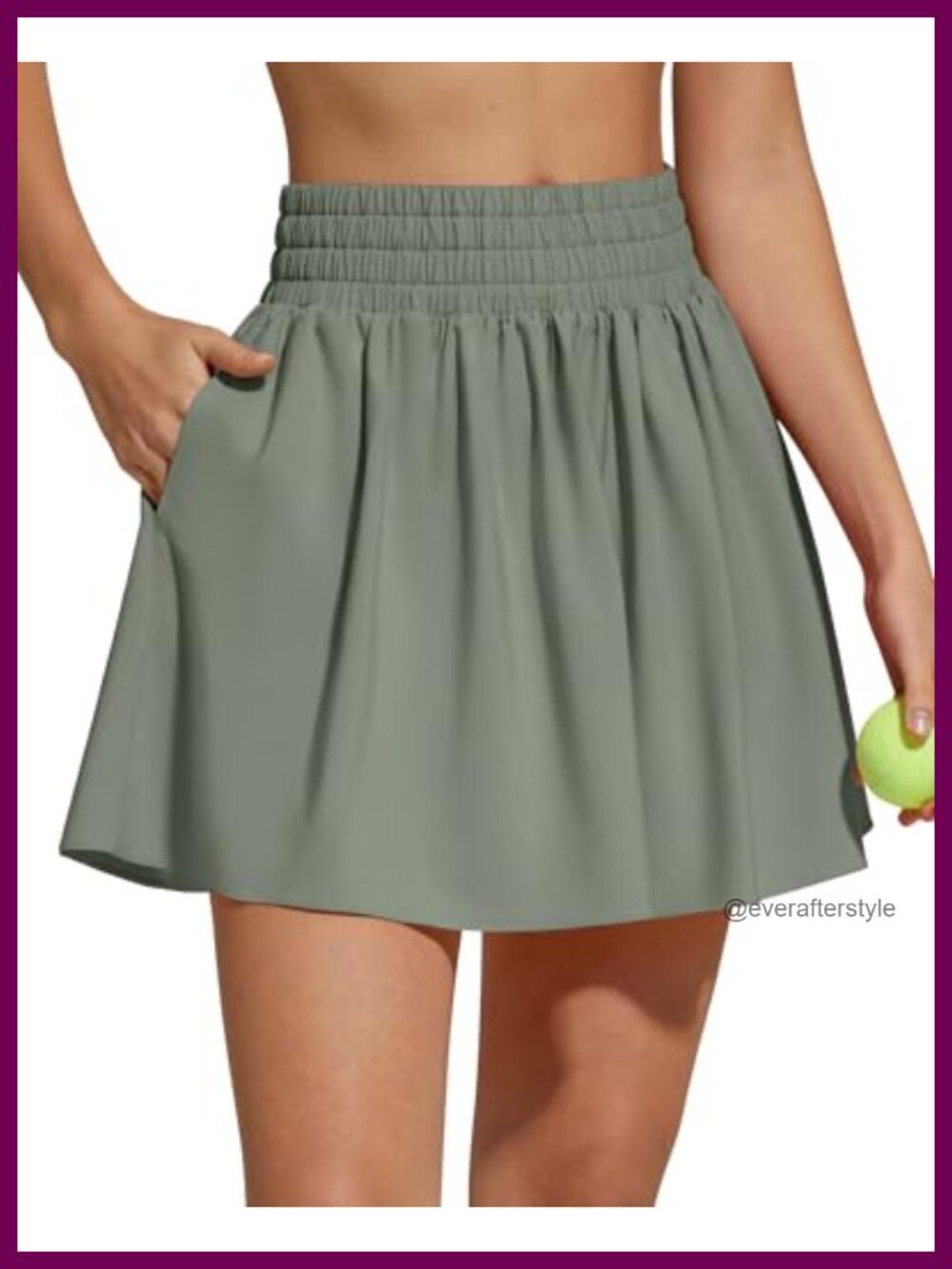 15" High Waisted Pleated Tennis Skort Golf Athletic A-Line Flowy